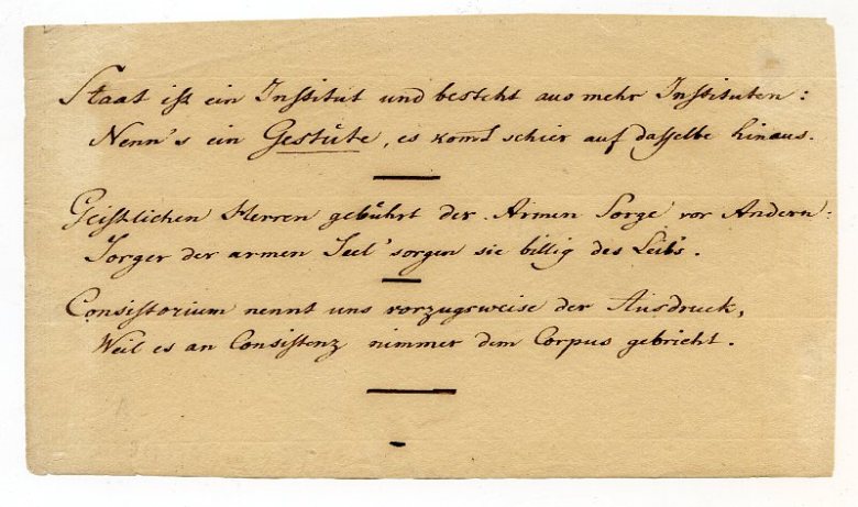 Friedrich Wilhelm Riemer, Eigenhändiges Albumblatt, o.J.